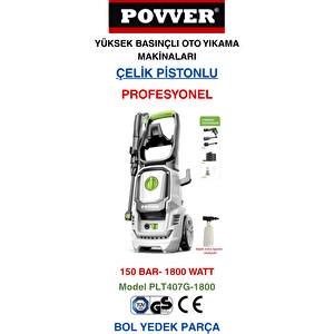 Power Profesyonel Indüksiyon Motorlu Yüksek Basınçlı Yıkama Makinası (1800 W-150 Bar)