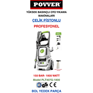 Power Profesyonel Indüksiyon Motorlu Yüksek Basınçlı Yıkama Makinası (1800 W-150 Bar)