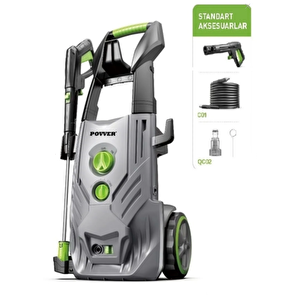 Power Profesyonel Indüksiyon Motorlu Yüksek Basınçlı Yıkama Makinası (2500 W-195 Bar)