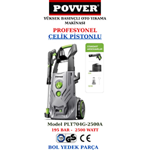 Power Profesyonel Indüksiyon Motorlu Yüksek Basınçlı Yıkama Makinası (2500 W-195 Bar)