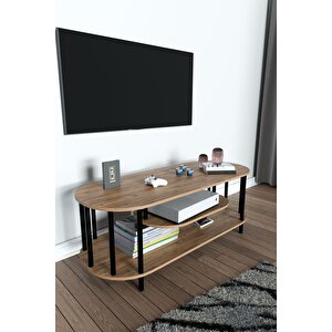 Odern Tv Ünitesi Ahşap Raflı 2 Katlı Televizyon Sehpası Minimalist, Dayanıklı, Fonksiyonel Tv Standı Atlantik Çam