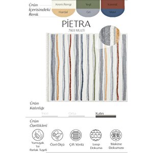 Pietra 7803 Multi Salon Halısı Yumuşak Çocuk Odası Halısı Koridor Halısı Kesme Halı Yolluk 120x400 cm