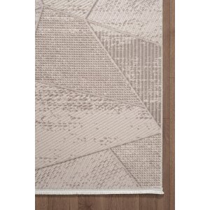 Leon Ln003k Bej Halı Modern Desen Pamuk Taban Akrilik Tozuaz Salon Yatak Odası Koridor Halısı