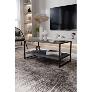 Modern & Şık Orta Sehpa Metal Çerçeve Ile Dayanıklı Tasarım, Minimalist Ve Fonksiyonel, Salon ,ofis Antrasit