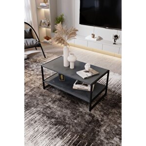 Modern & Şık Orta Sehpa Metal Çerçeve Ile Dayanıklı Tasarım, Minimalist Ve Fonksiyonel, Salon ,ofis Antrasit