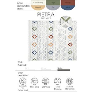 Pietra 7805 Multi Salon Halısı Yumuşak Çocuk Odası Halısı Koridor Halısı Kesme Halı Yolluk 160x300 cm