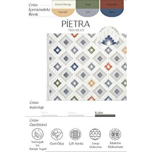 Pietra 7806 Multi Salon Halısı Yumuşak Çocuk Odası Halısı Koridor Halısı Kesme Halı Yolluk 80x250 cm