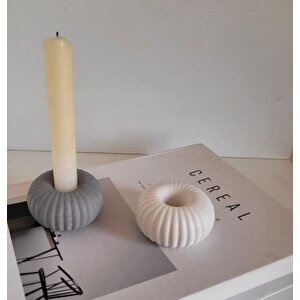Beton Dekoratif Mumluk 2 Li Beyaz&gri