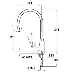 Sp 995 Metali̇k Si̇yah Yüksek Başlikli Mutfak Evi̇ye Bataryasi