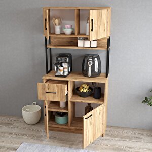 Mtd0102 İnci 90 Cm Kapaklı Çekmeceli Raflı Mutfak Dolabı Çam