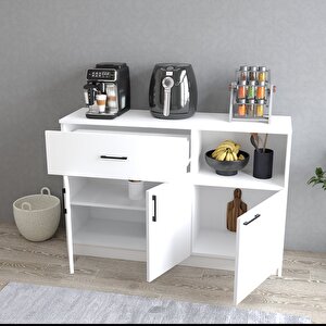 Mtd0401 İnci 128 Cm Kapaklı Çekmeceli Alt Mutfak Dolabı Beyaz
