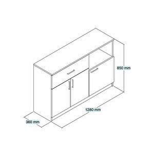 Tanmob Mtd0401 İnci 128 Cm Kapaklı Çekmeceli Alt Mutfak Dolabı Beyaz