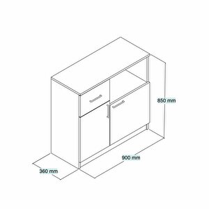 Tanmob Mtd0301 İnci 90 Cm Kapaklı Çekmeceli Alt Mutfak Dolabı Beyaz
