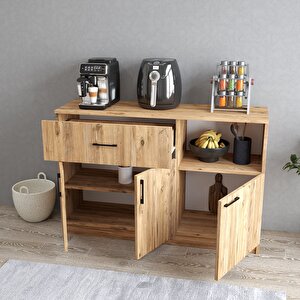 Mtd0402 İnci 128 Cm Kapaklı Çekmeceli Alt Mutfak Dolabı Çam