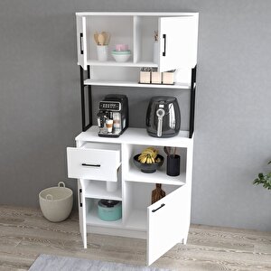 Mtd0101 İnci 90 Cm Kapaklı Çekmeceli Raflı Mutfak Dolabı Beyaz
