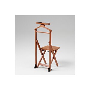 Kiraz Ağacı Renk Ahşap Kalanabilir Sandalyeli Dilsiz Uşak