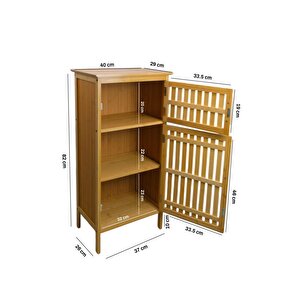 Digithome Bambu Çift Kapaklı 3 Raflı Çok Amaçlı Mutfak Düzenleyici Organizer Dolap C1-1-100 B10300