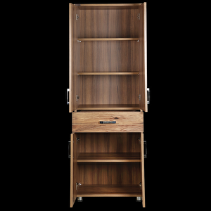 Çok Amaç 12688 Dolap 180 Model Hard Parlak Cevi̇z Suntalem 4raf 1çekmec El Yapım