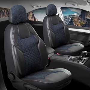 Fiat Linea Lounge Uyumlu Lüx Deri Süet Oto Koltuk Kılıfı Ön Arka Takım Lotus Siyah Siyah