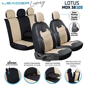 Bmw 3 Serisi 335 Uyumlu Lüx Deri Süet Oto Koltuk Kılıfı Ön Arka Takım Lotus Bej Bej