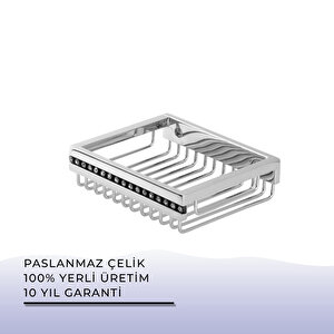 İgk Yapi - Çelik Banyo Swwor Lamalı Tel Sabunluk 10x12cm (sw10-030)