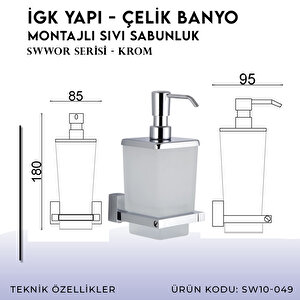 İgk Yapi - Çelik Banyo Swwor Montajlı Sıvı Sabunluk (sw10-049)