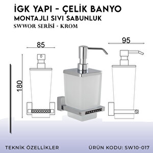 İgk Yapi - Çelik Banyo Swwor Montajlı Sıvı Sabunluk (sw10-017)