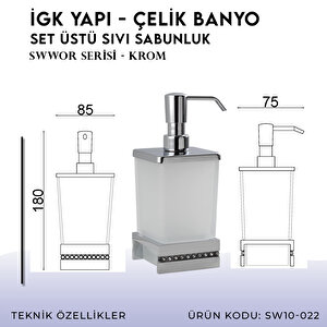 İgk Yapi - Çelik Banyo Swwor Set Üstü Sıvı Sabunluk (sw10-022)