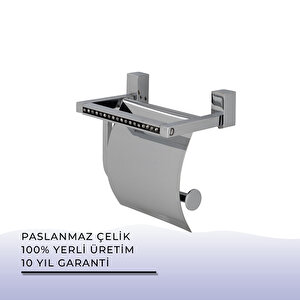 İgk Yapi - Çelik Banyo Swwor Geniş Kapaklı Tuvalet Kağıtlığı (sw10-007)