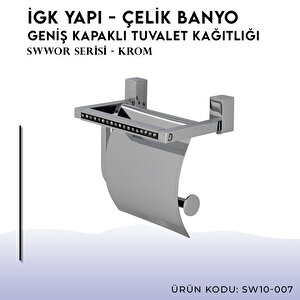 İgk Yapi - Çelik Banyo Swwor Geniş Kapaklı Tuvalet Kağıtlığı (sw10-007)