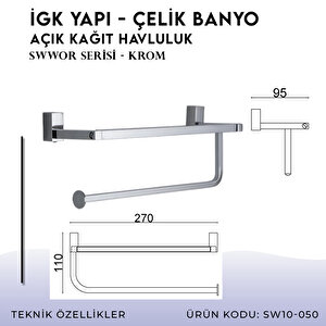 İgk Yapi - Çelik Banyo Swwor Kapaksız Kağıt Havluluk (sw10-050)