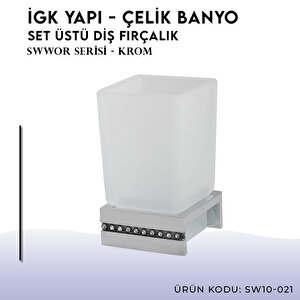 İgk Yapi - Çelik Banyo Swwor Set Üstü Diş­ Fırçalık (sw10-021)