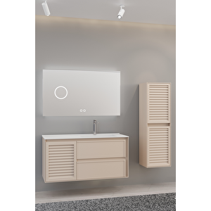 Linze 120 Cm Banyo Dolabı - Vizon (boy Dolap Dahil)