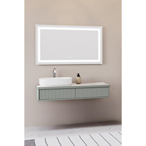 Parma 120 Cm Banyo Dolabı - Nane Yeşili / Kaman Ceviz
