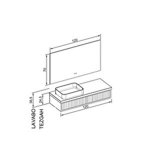 Parma 120 Cm Banyo Dolabı - Nane Yeşili / Kaman Ceviz