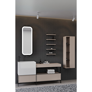 Greta 160 Cm Banyo Dolabı - Krem ( Raf Modül Ve Boy Dolap Dahil)