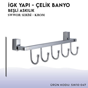 İgk Yapi - Çelik Banyo Swwor Beşli Askılık (sw10-047)