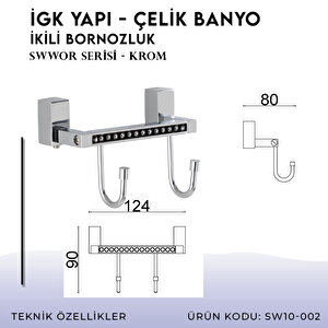 İgk Yapi - Çelik Banyo Swwor İkili Bornozluk (sw10-002)