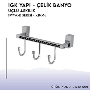 İgk Yapi - Çelik Banyo Swwor Üçlü Askılık (sw10-009)