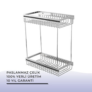 İgk Yapi - Çelik Banyo Swwor Lamalı İkili Şampuanlık 12x25 Cm (sw10-032)