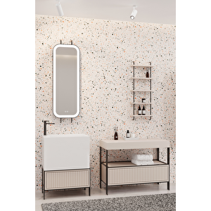 Greta 160 Cm Banyo Dolabı - Krem (raf Modül Dahil)