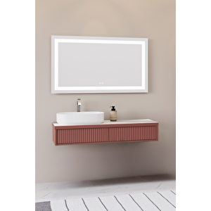 Parma 120 Cm Banyo Dolabı - Bordo / Kaman Ceviz