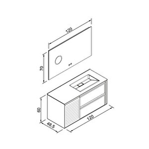 Linze 120 Cm Banyo Dolabı - Antrasit