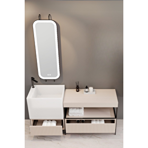 Greta 160 Cm Banyo Dolabı - Krem