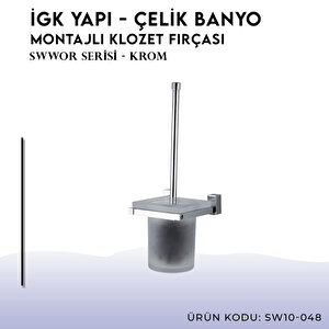 İgk Yapi - Çelik Banyo Swwor Montajlı Klozet Fırçası (sw10-048)