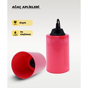 Şeker Pembe Silindir Ağaç Feneri