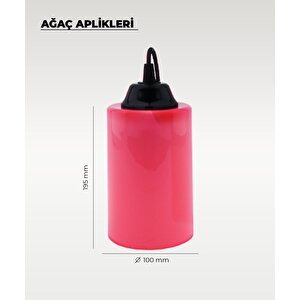 Şeker Pembe Silindir Ağaç Feneri