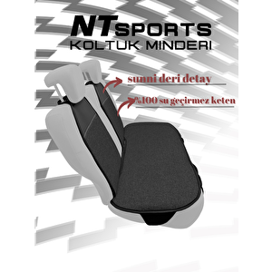 Nt Sport Seri̇si̇ 7 Parça Su Geçi̇rmez Keten Araba Koltuk Mi̇nderi̇ - Si̇yah Beyaz