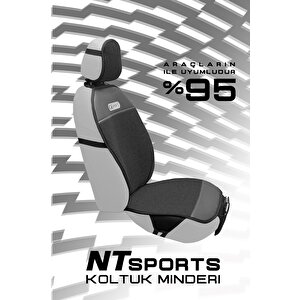 Nt Sport Seri̇si̇ 7 Parça Su Geçi̇rmez Keten Araba Koltuk Mi̇nderi̇ - Si̇yah Beyaz