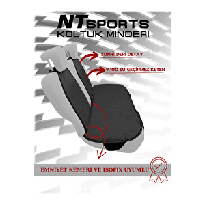 Nt Sport Seri̇si̇ 7 Parça Su Geçi̇rmez Keten Araba Koltuk Mi̇nderi̇ - Si̇yah / Kirmizi